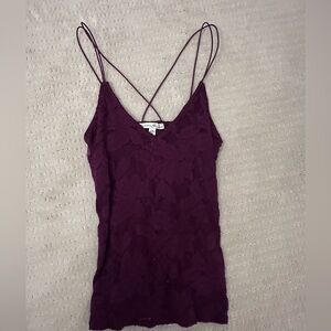 Express Maroon Lace Top